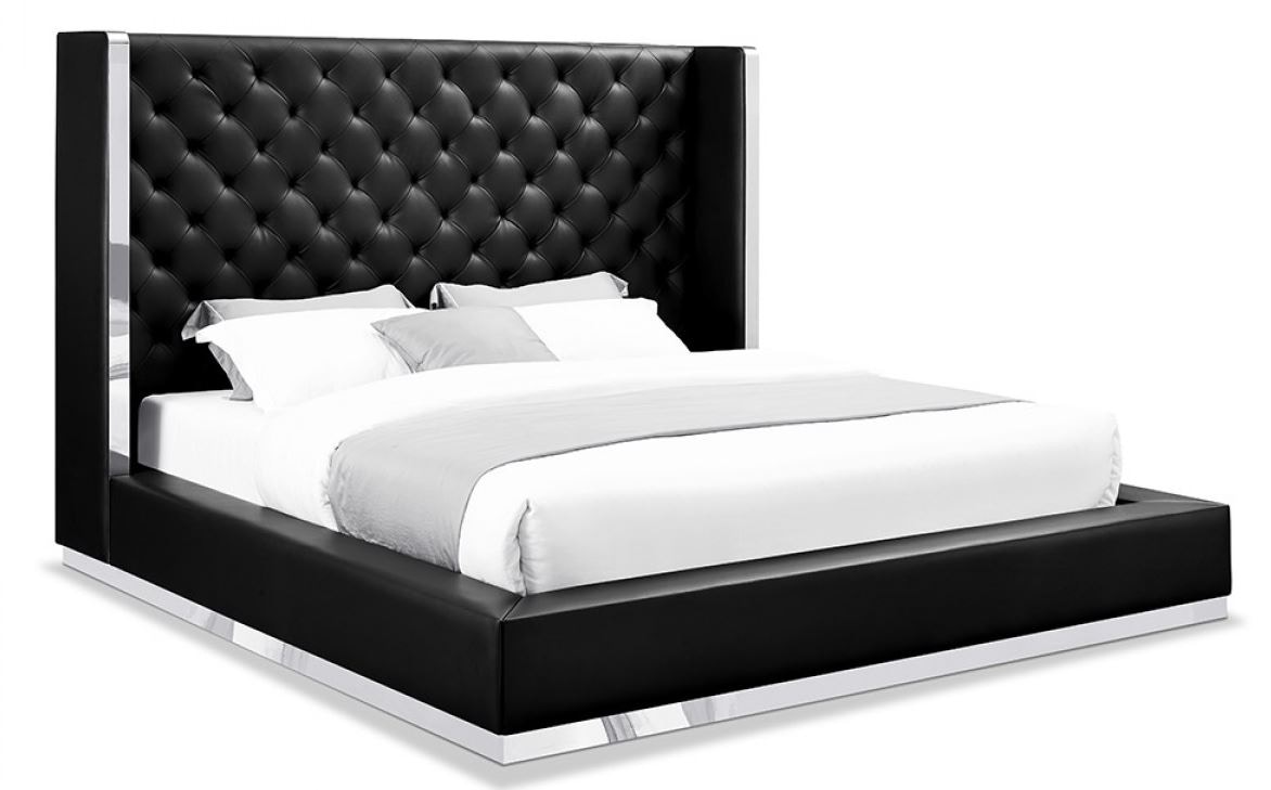 Black Tufted King Bed